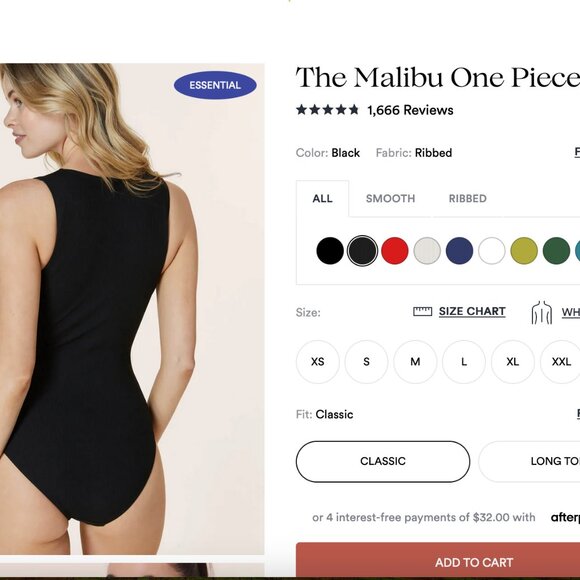 Andie Malibu Black Classic One-Piece, Size large - Picture 2 of 7